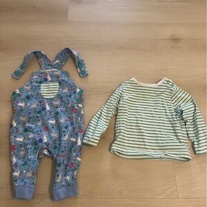 Baby Boden Bunny Overalls & Top